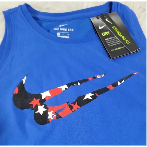 Nike Women's Dri-Fit Swoosh Stars Training Tank Blue XS - Picture 5 of 7